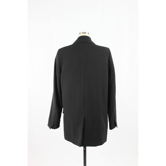ZARA Black Crepe Double Breasted Oversized Cocoon Blazer Suit Jacket, Size M - Picture 3 of 13
